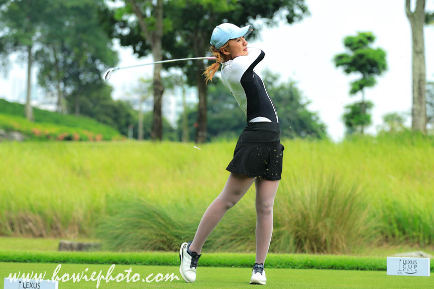 2 March 2026 Vanessa Ho of Singapore tees off on the 14th hole during Lexus Cup Asia 2026 Singapore after the HSBC Women's World Championship 2026 at Sentosa Golf Club, Singapore