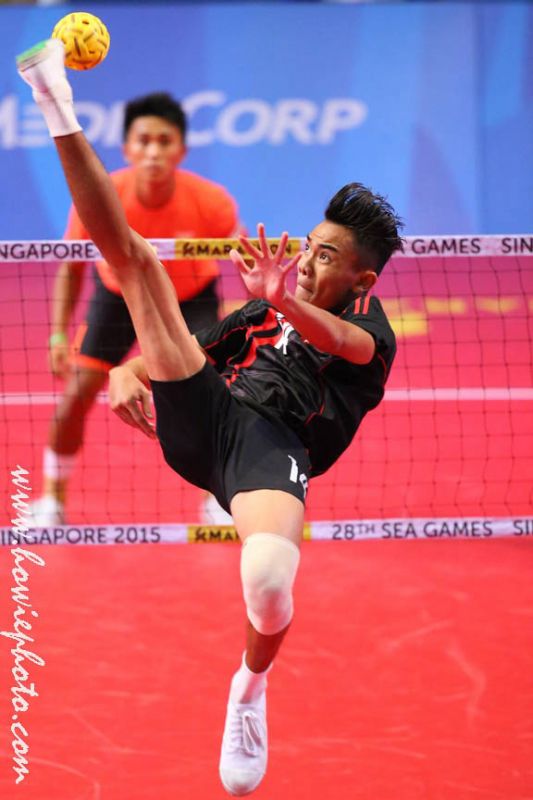 15 June 2015 Sepak Takraw action at 28th SEA Games Singapore 2015