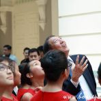 12 July 2015 DPM Teo Chee Hean expounds on the architectural features of Victoria Concert Hall to students at NYC Singapore Youth Award 2015