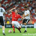 12 Nov 2016 Steve McManaman of England tackled by Karl-Heinz Riedle of Germany during the Masters of Football’s Battle of Europe 2016 Singapore