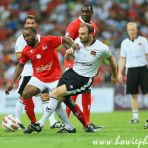 12 Nov 2016 Darius Vassell of England & Jens Nowotny of Germany fighting for ball during the Masters of Football’s Battle of Europe 2016 Singapore