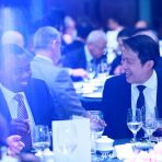 12 July 2017 ICAO Council President Dr. Olumuyiwa Benard Aliu interacts with MOS Lam Pin Min at CAAS World Civil Aviation Chief Executives Forum Gala Dinner