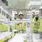 9 May 2018 Minister Khaw Boon Wan looks at station model during Visit to LTA Canberra MRT Station site