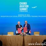 17 May 2022 Minister S Iswaran at MOU signing during CAAS Changi Aviation Summit Singapore 2022