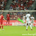 15 July 2022 Vicente Guaita of Crystal Palace fails to save the goal from Jordan Henderson during the Standard Chartered Singapore Trophy 2022 match between Liverpool and Crystal Palace at the Singapore National Stadium