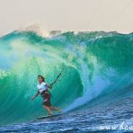 4 Sept 2007 Pro Kitesurfer Clarissa Hemple sessions in Sumbawa Indonesia..... published as DPS in American SBC KITEBOARD magazine Spring 2008 issue