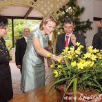 27 Nov 2008 Princess Mathilde of Bulgium admires the orchid named after her at Singapore Botanical Garden during her official visit to Singapore