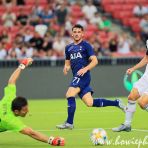21 JULY 2019 Tory Parrott of Tottenham Hotspur looks on as his shot is saved by Buffon of Juventus during the 2019 International Champions Cup Singapore match between Juventus and Tottenham Hotspur at the Singapore National Stadium
