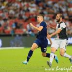 21 JULY 2019 Juan Foyth of Tottenham Hotspur and Gonzalo Higuain of Juventus fight for ball in front of goal during the 2019 International Champions Cup Singapore match between Juventus and Tottenham Hotspur at the Singapore National Stadium